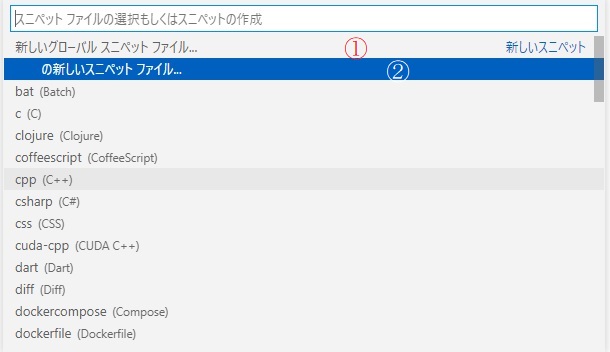 スニペットグローバル設定